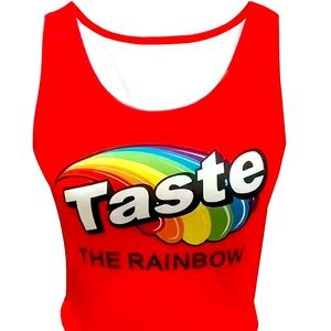 Skittles rainbow 🌈 cropped top size 14 worn once